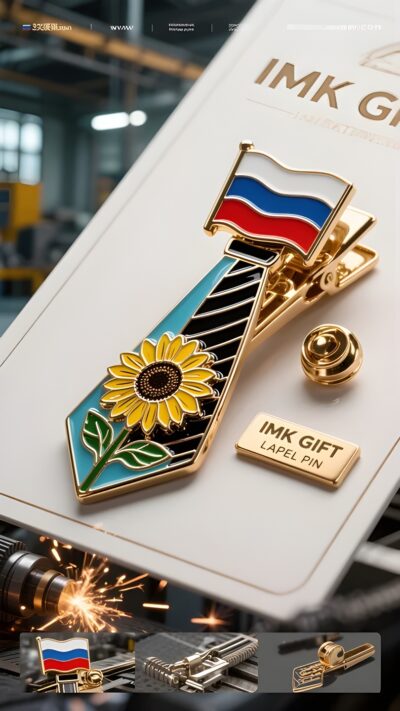 in987-Зажим-для-галстука-Подсолнух-от-Sunny-Faith-в-белом-синем-и-красном-цветах